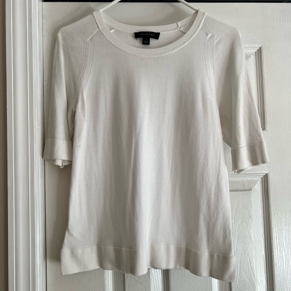 Ann Taylor Factory Stretch Knit Short Sleeve Top
